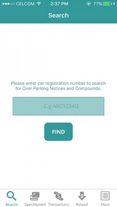 4. Enter the vehicle registration number to search for any unpaid Over Parking Notices and Compounds.